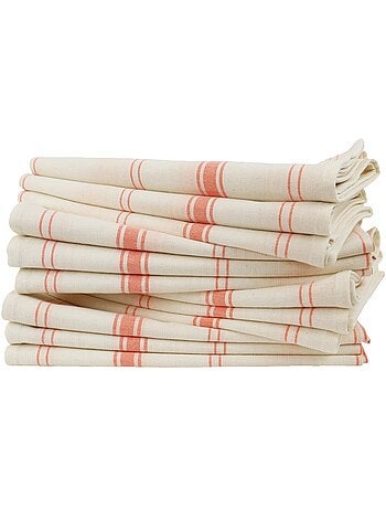 Lot de 12 torchons métis lin-coton BRASSERIE