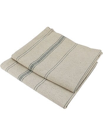 Lot de 12 torchons métis lin coton naturel BRASSERIE