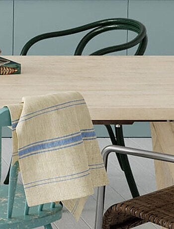 Lot de 12 torchons métis lin coton naturel BRASSERIE