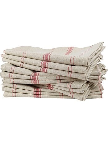 Lot de 12 torchons métis lin coton naturel BRASSERIE