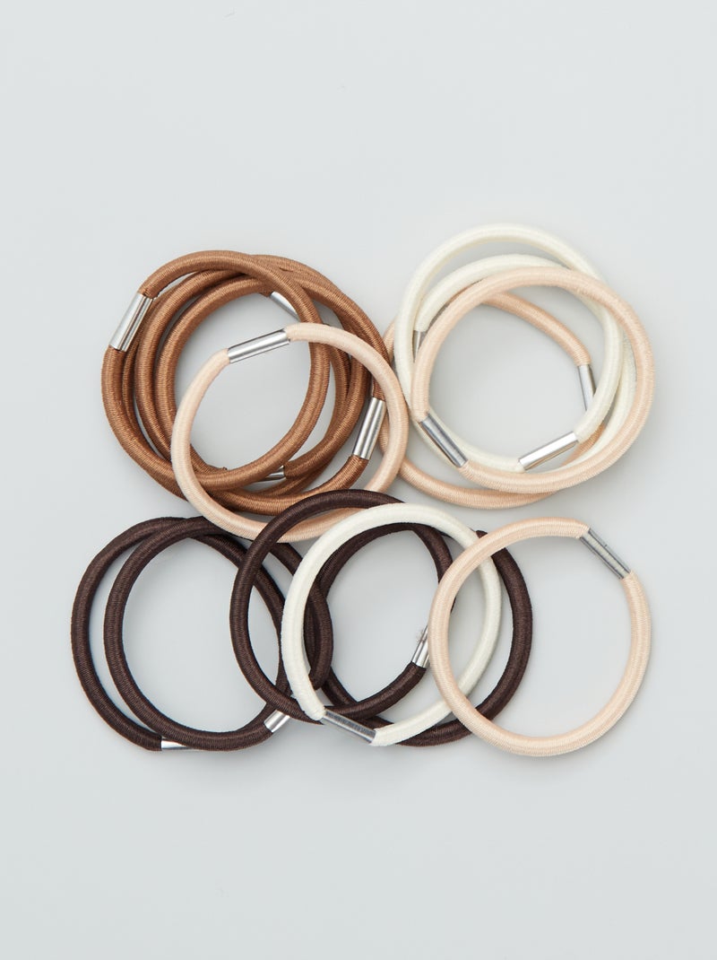 Lot de 15 élastiques unis beige - Kiabi