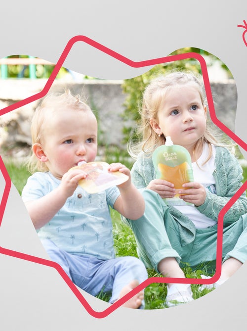 Lot de 15 gourdes réutilisable 'Badabulle' - Kiabi