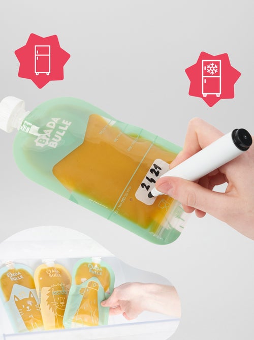 Lot de 15 gourdes réutilisable 'Badabulle' - Kiabi