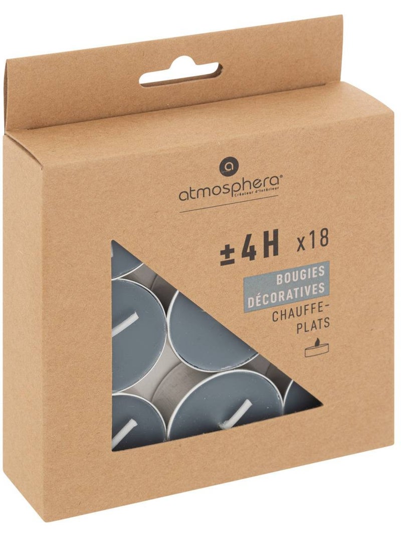 Lot de 18 bougies hugo Gris orage - Kiabi