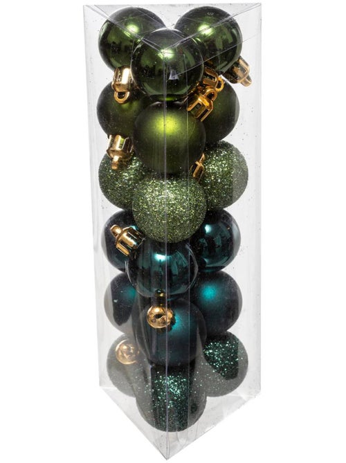 Lot de 18 boules de noël d.3 cm olive - Kiabi