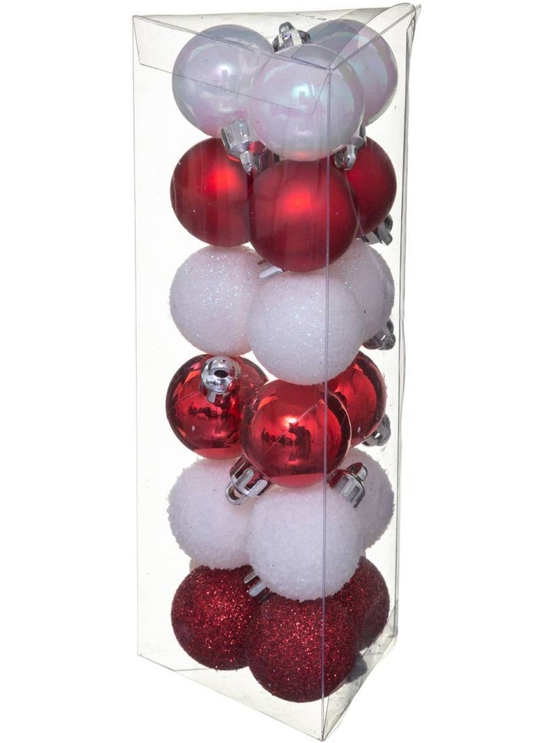 Lot de 18 boules de noël d.3 cm Rouge - Kiabi