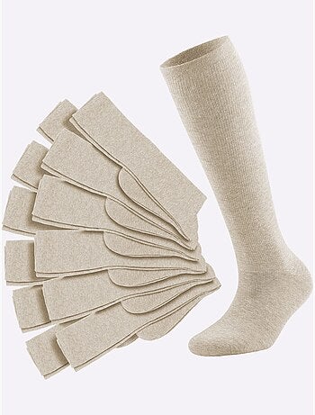 Lot de 2 - Bas De Maintien Hauteur Du Genou 60% Coton - Taille Standard - Witt