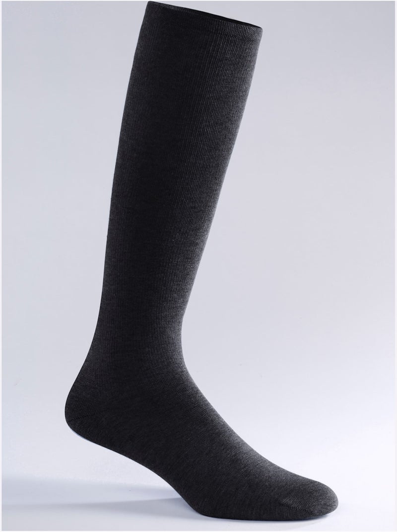 Lot de 2  - Bas De Maintien Hauteur Du Genou 60% Coton - Taille Standard - Witt Noir - Kiabi
