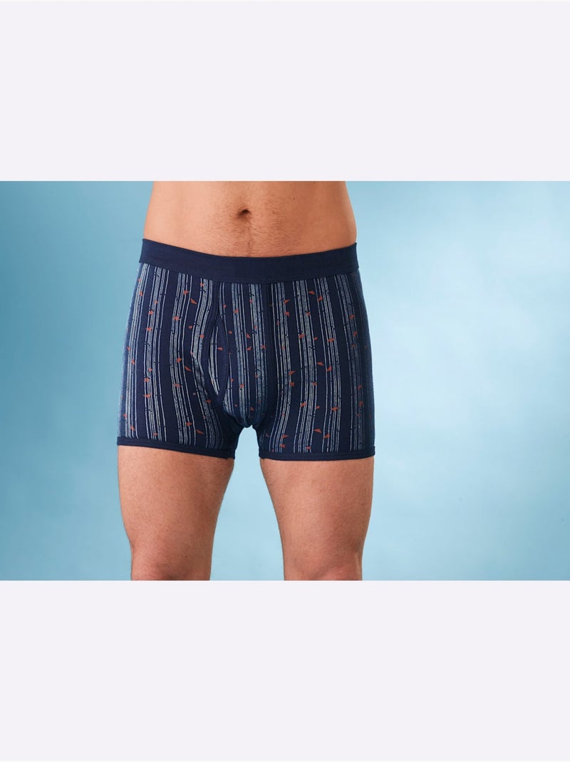 Lot de 2  - boxer côtes fines - taille standard - witt Bleu marine - Kiabi