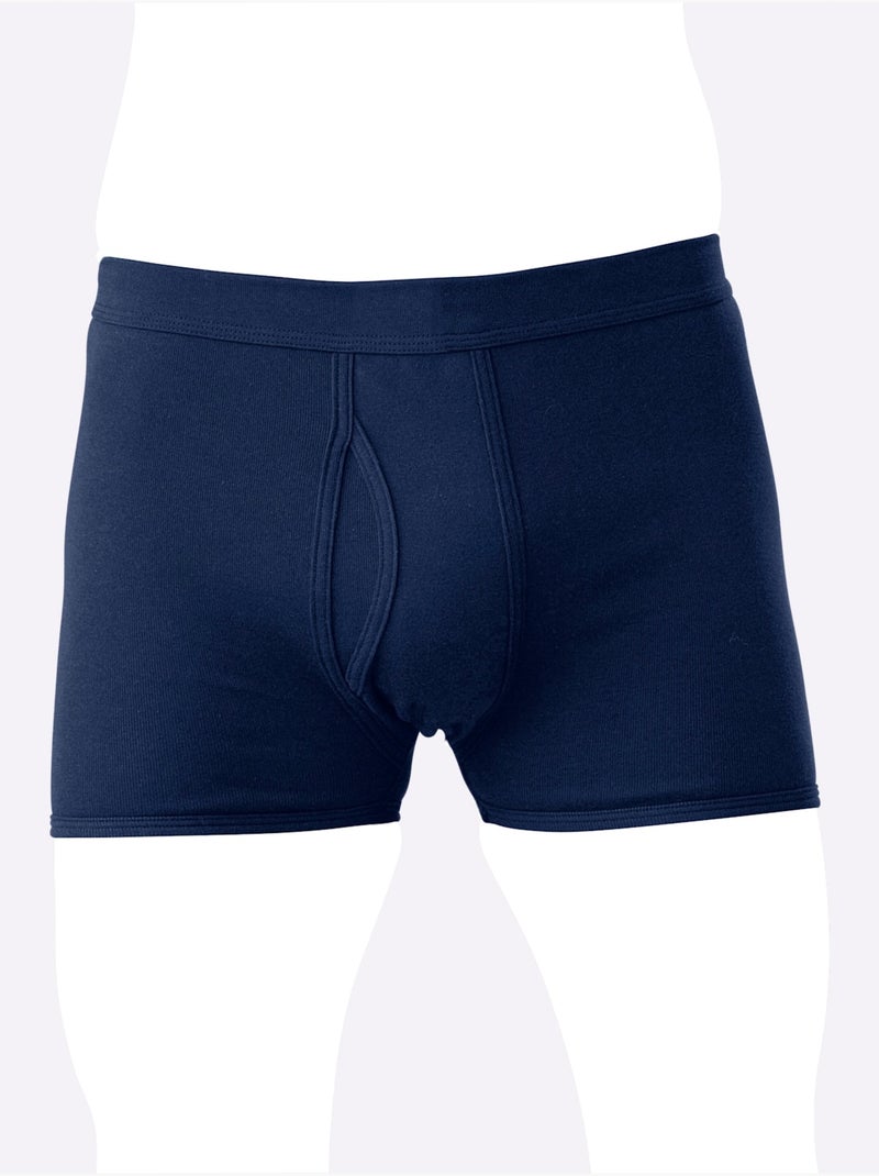 Lot de 2  - boxer côtes fines - taille standard - witt Bleu marine - Kiabi