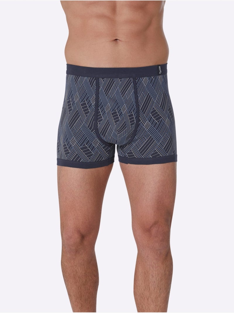 Lot de 2  - boxer côtes fines - taille standard - witt Bleu marine - Kiabi