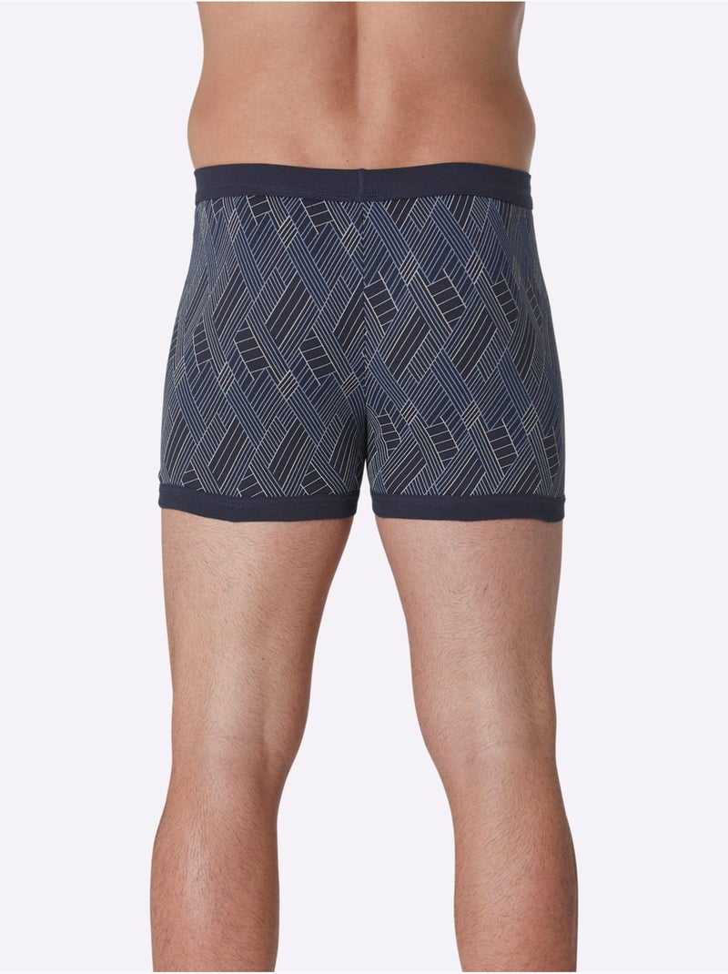 Lot de 2  - boxer côtes fines - taille standard - witt Bleu marine - Kiabi