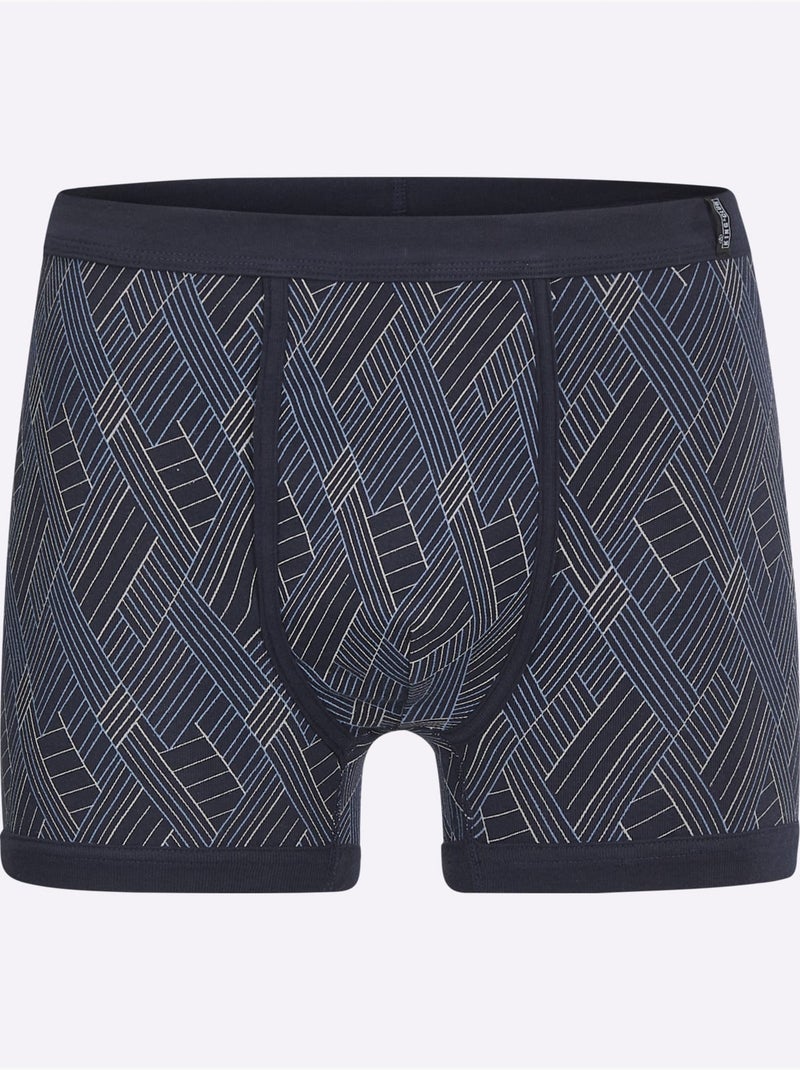 Lot de 2  - boxer côtes fines - taille standard - witt Bleu marine - Kiabi