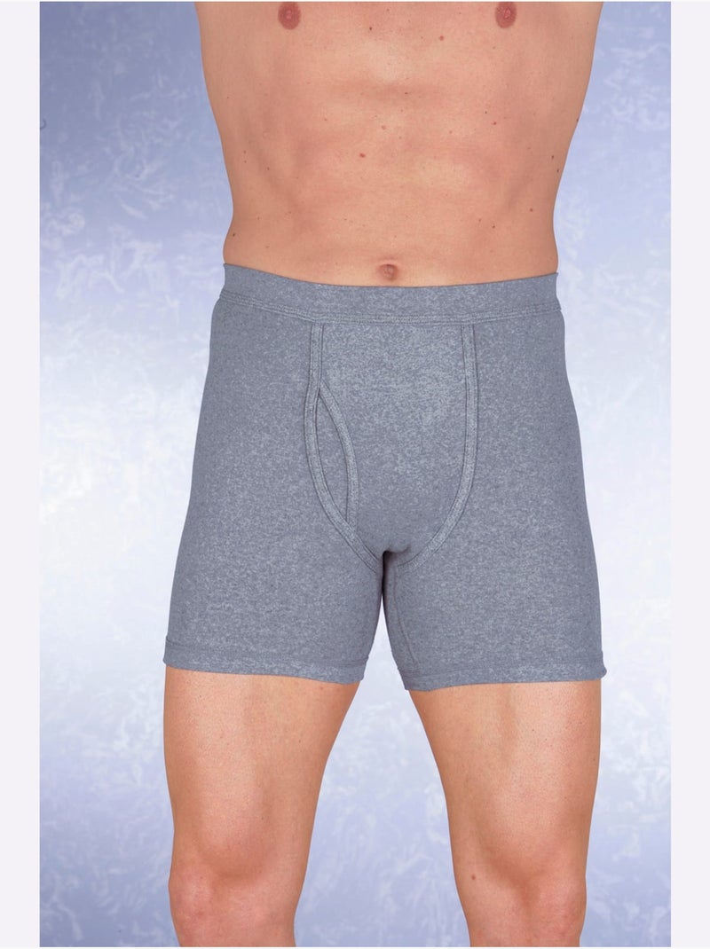Lot de 2  - boxer côtes fines - taille standard - witt Gris chiné - Kiabi