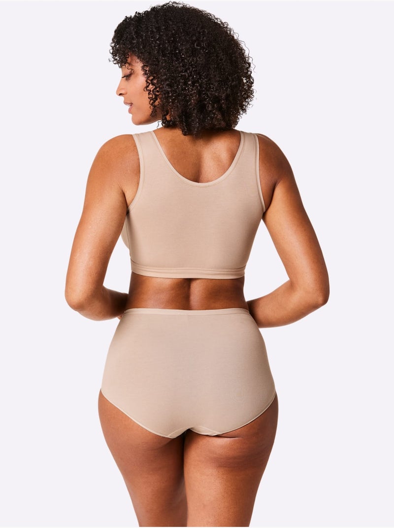 Lot de 2  - Bustier Côtes Fines - Taille Standard - Witt Blanc Marron - Kiabi