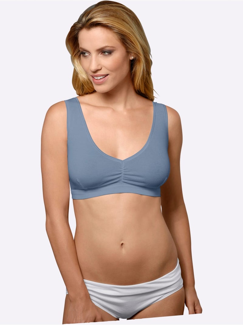 Lot de 2  - Bustier Côtes Fines - Taille Standard - Witt Bleu jean - Kiabi