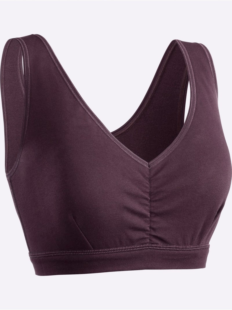 Lot de 2  - Bustier Côtes Fines - Taille Standard - Witt Violet aubergine - Kiabi