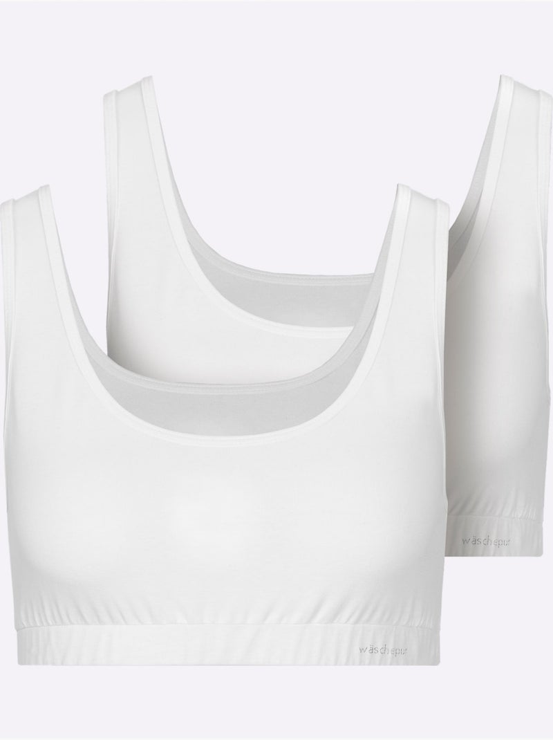 Lot de 2  - Bustier Jersey Fin - Taille Standard - Witt Blanc - Kiabi