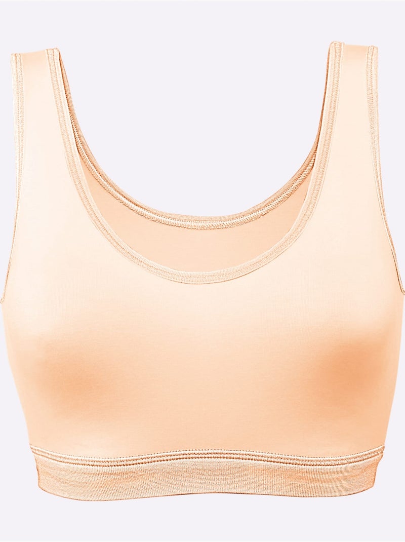 Lot de 2  - Bustier Jersey Fin - Witt Abricot - Kiabi