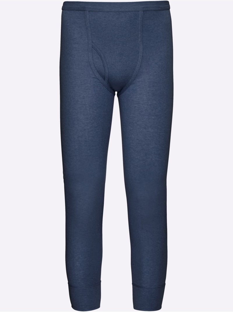 Lot de 2  - caleçons long pour homme, long côtes fines - witt Bleu marine - Kiabi
