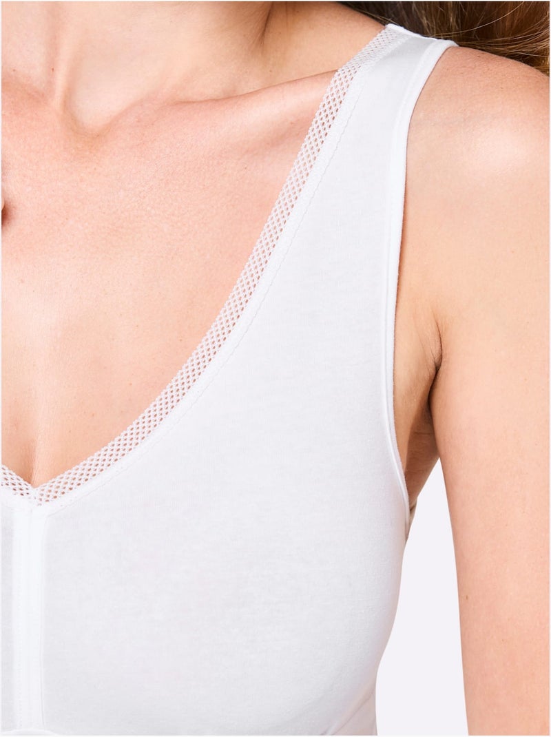 Lot de 2  - Caraco Jersey Fin - Taille Standard - Witt Blanc - Kiabi