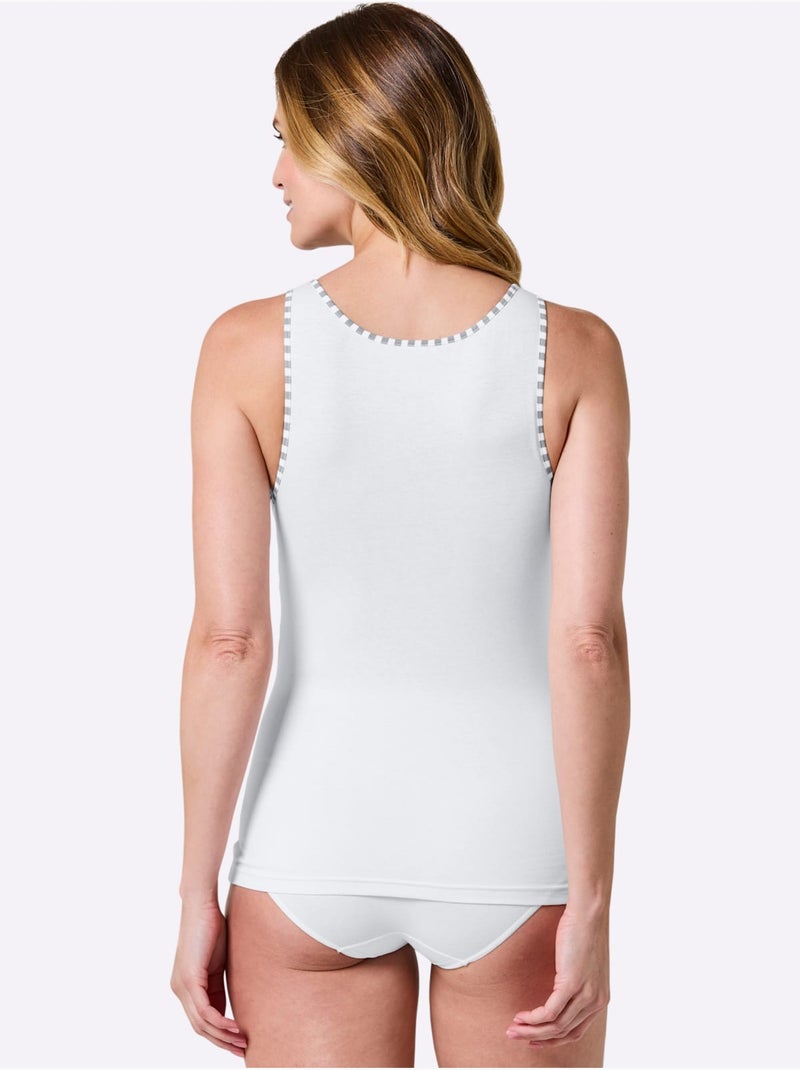 Lot de 2  - Caraco Jersey Fin - Taille Standard - Witt Blanc - Kiabi