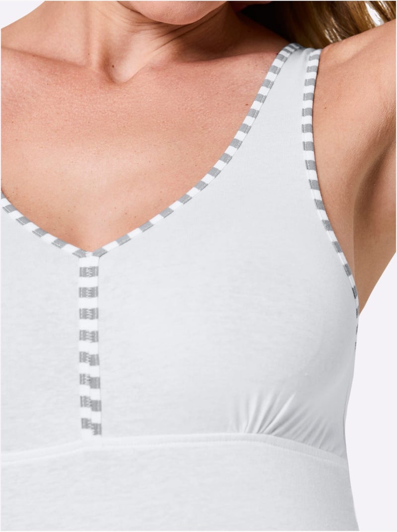 Lot de 2  - Caraco Jersey Fin - Taille Standard - Witt Blanc - Kiabi