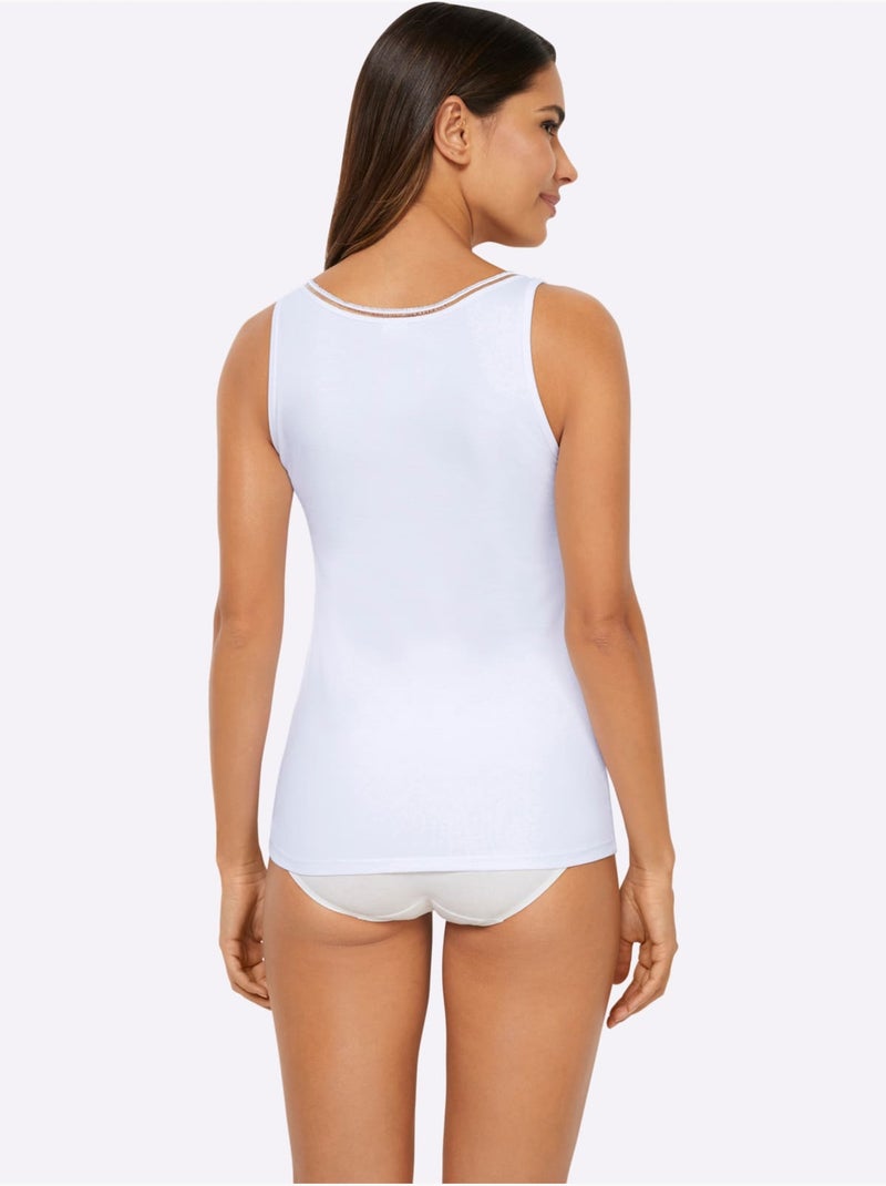 Lot de 2  - Caraco Jersey Fin - Taille Standard - Witt Blanc - Kiabi