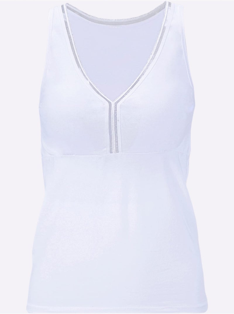 Lot de 2  - Caraco Jersey Fin - Taille Standard - Witt Blanc - Kiabi
