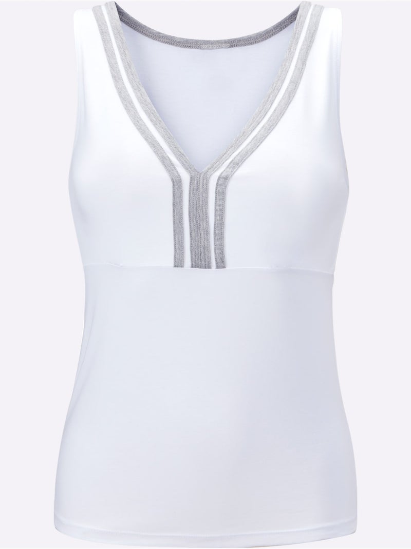 Lot de 2  - Caraco Jersey Fin - Taille Standard - Witt Blanc - Kiabi