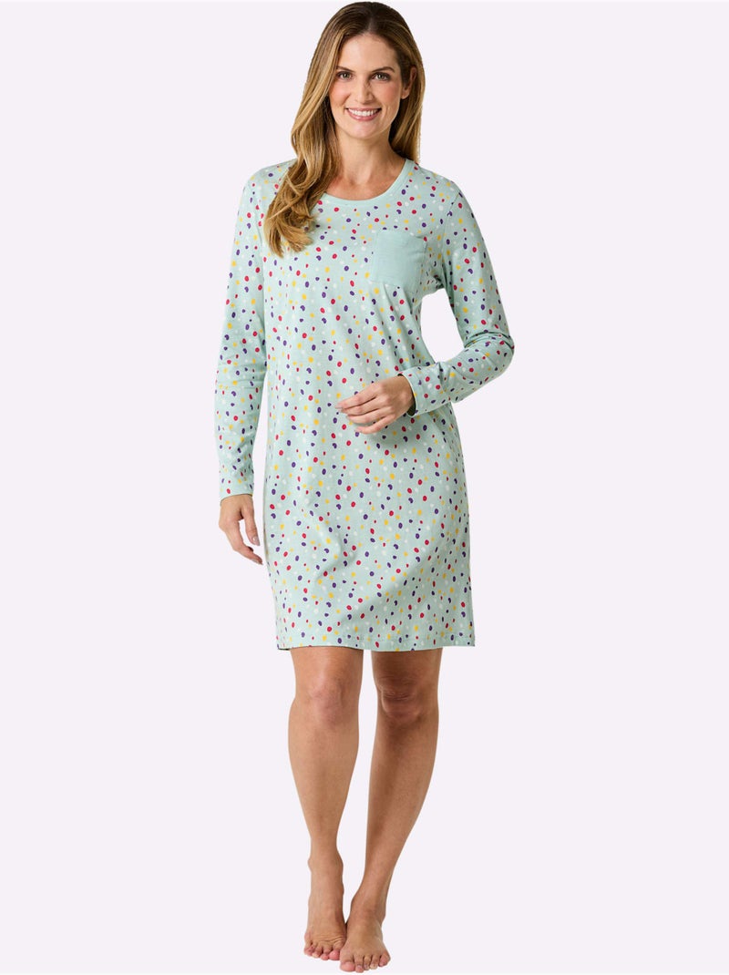 Lot de 2  - Chemise De Nuit Jersey Fin - Taille Standard - Witt Menthe - Kiabi