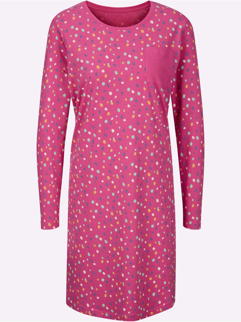 Lot de 2  - Chemise De Nuit Jersey Fin - Taille Standard - Witt Rose fushia - Kiabi