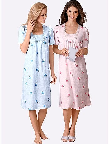 Lot de 2 - Chemises De Nuit Jersey Fin - Manches Courtes - Witt