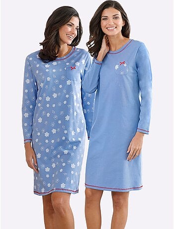 Lot de 2 - Chemises De Nuit Jersey Fin - Taille Standard - Moda Vilona