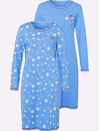Lot de 2 - Chemises De Nuit Jersey Fin - Taille Standard - Moda Vilona