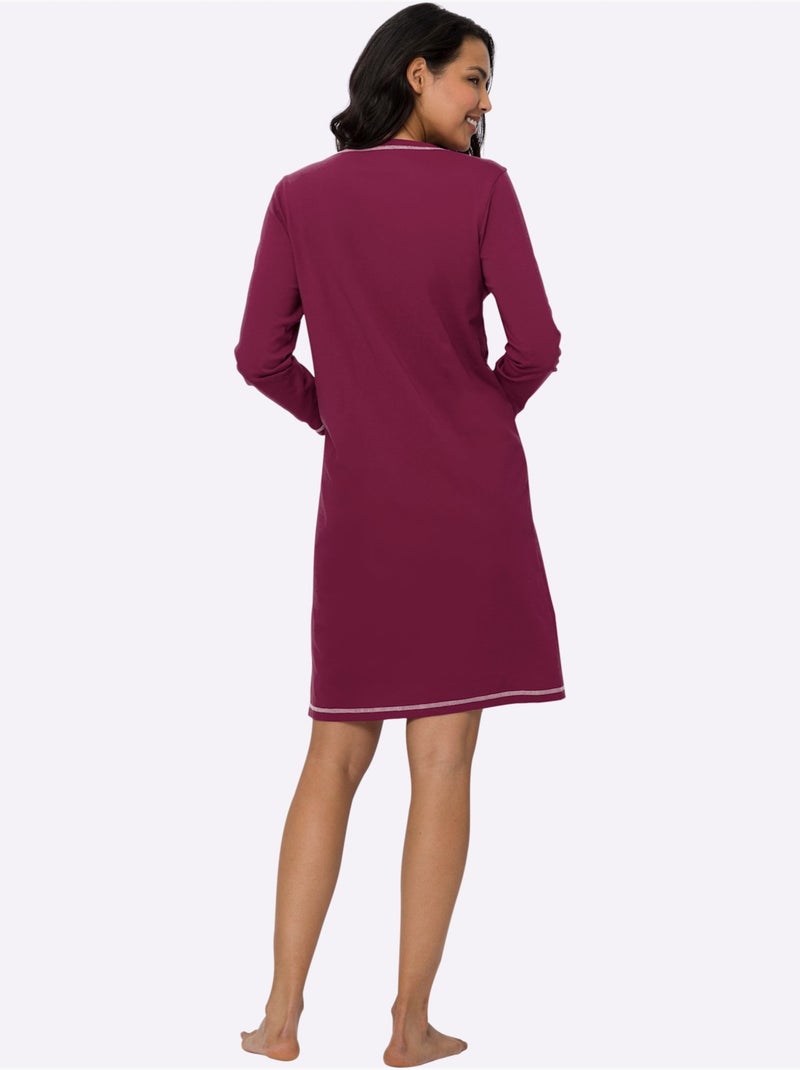 Lot de 2  - Chemises De Nuit Jersey Fin - Taille Standard - Moda Vilona Mauve - Kiabi