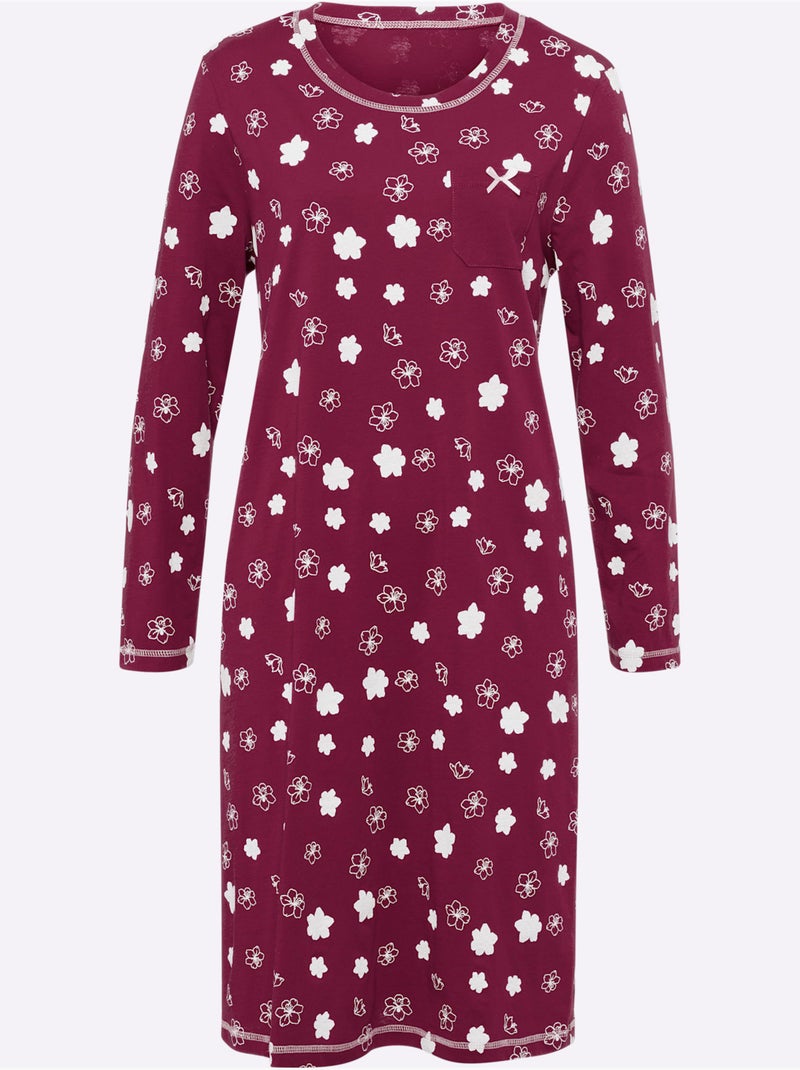 Lot de 2  - Chemises De Nuit Jersey Fin - Taille Standard - Moda Vilona Mauve - Kiabi