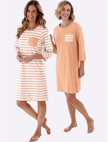 Lot de 2 - Chemises De Nuit Jersey Fin - Taille Standard - Witt