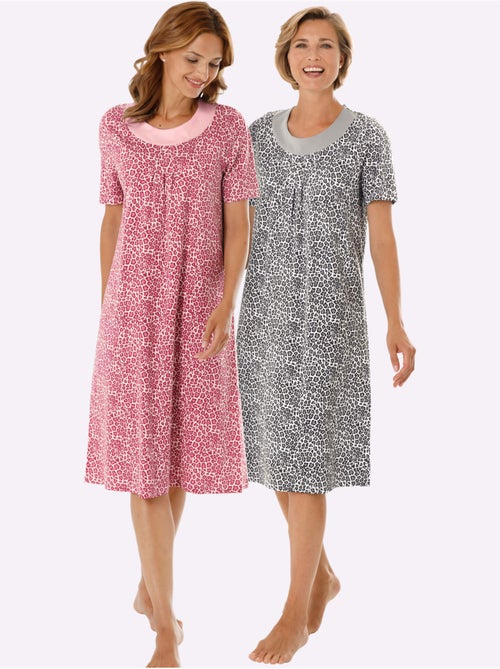 Lot de 2  - Chemises De Nuit Jersey Fin - Taille Standard - Witt - Kiabi