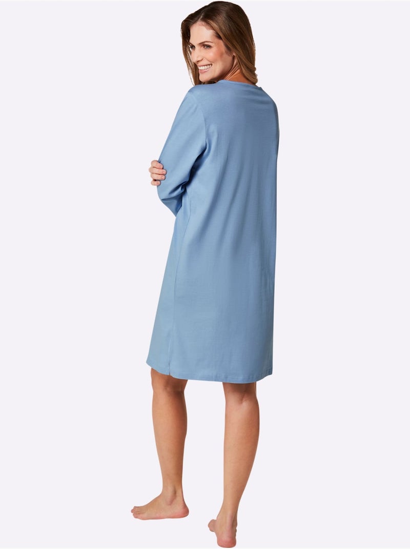 Lot de 2  - Chemises De Nuit Jersey Fin - Taille Standard - Witt Bleu Bleu - Kiabi