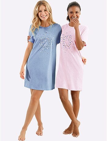 Lot de 2 - Chemises De Nuit Jersey Fin - Taille Standard - Witt