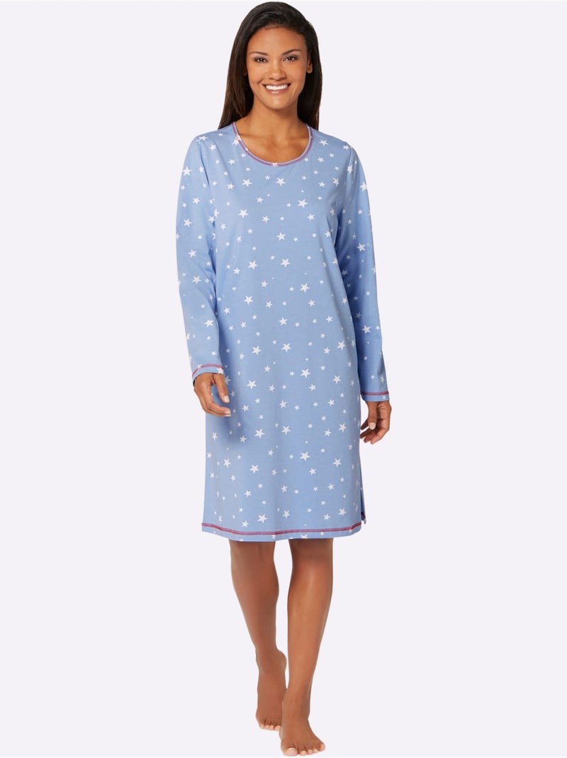 Lot de 2  - Chemises De Nuit Jersey Fin - Taille Standard - Witt Bleu - Kiabi