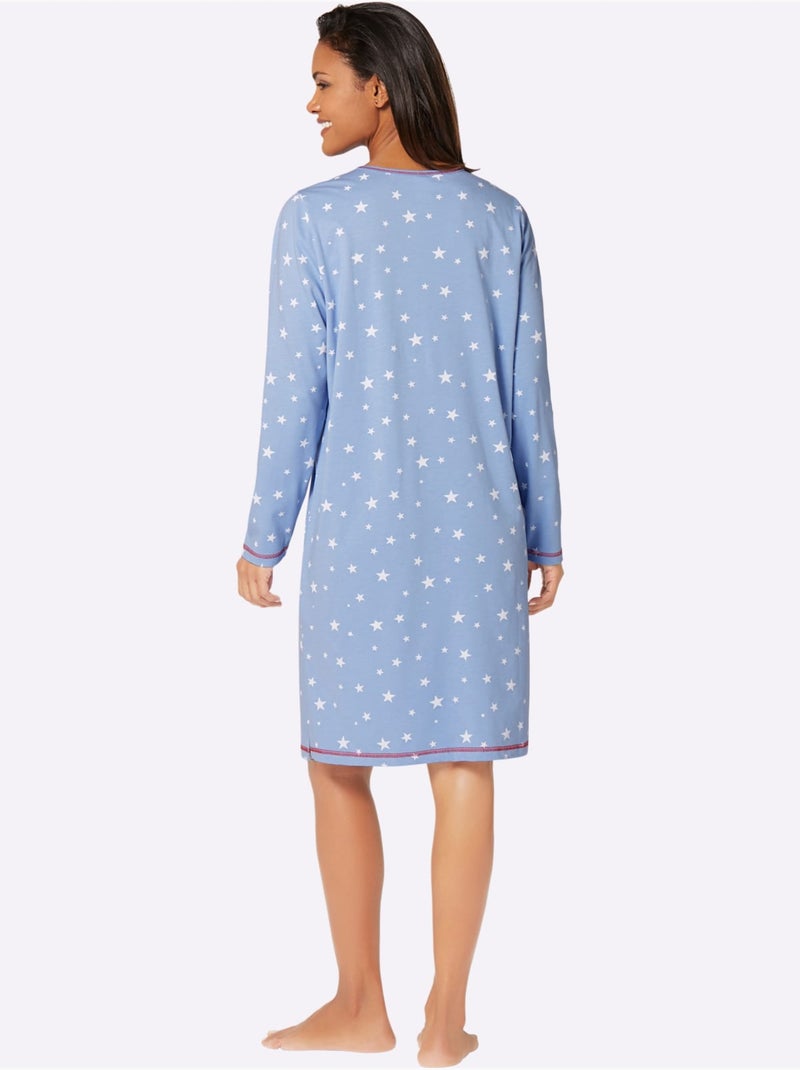 Lot de 2  - Chemises De Nuit Jersey Fin - Taille Standard - Witt Bleu - Kiabi