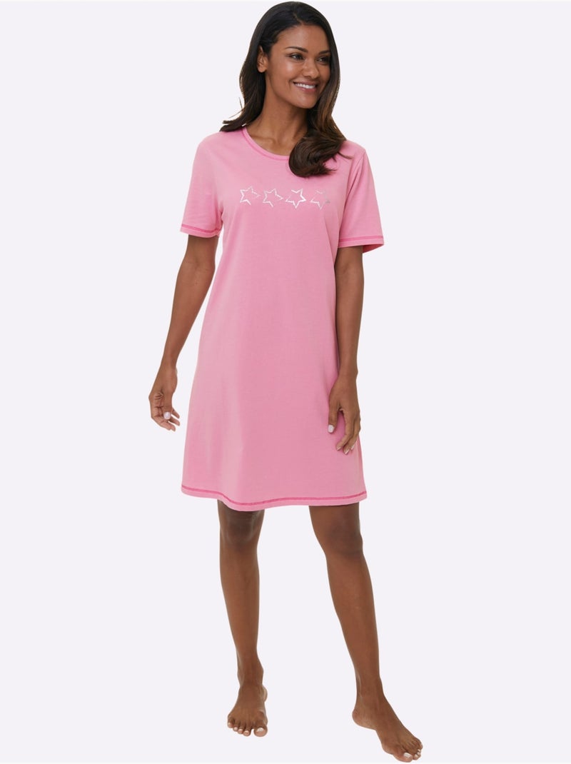 Lot de 2  - Chemises De Nuit Jersey Fin - Taille Standard - Witt Bruyère/Menthe - Kiabi