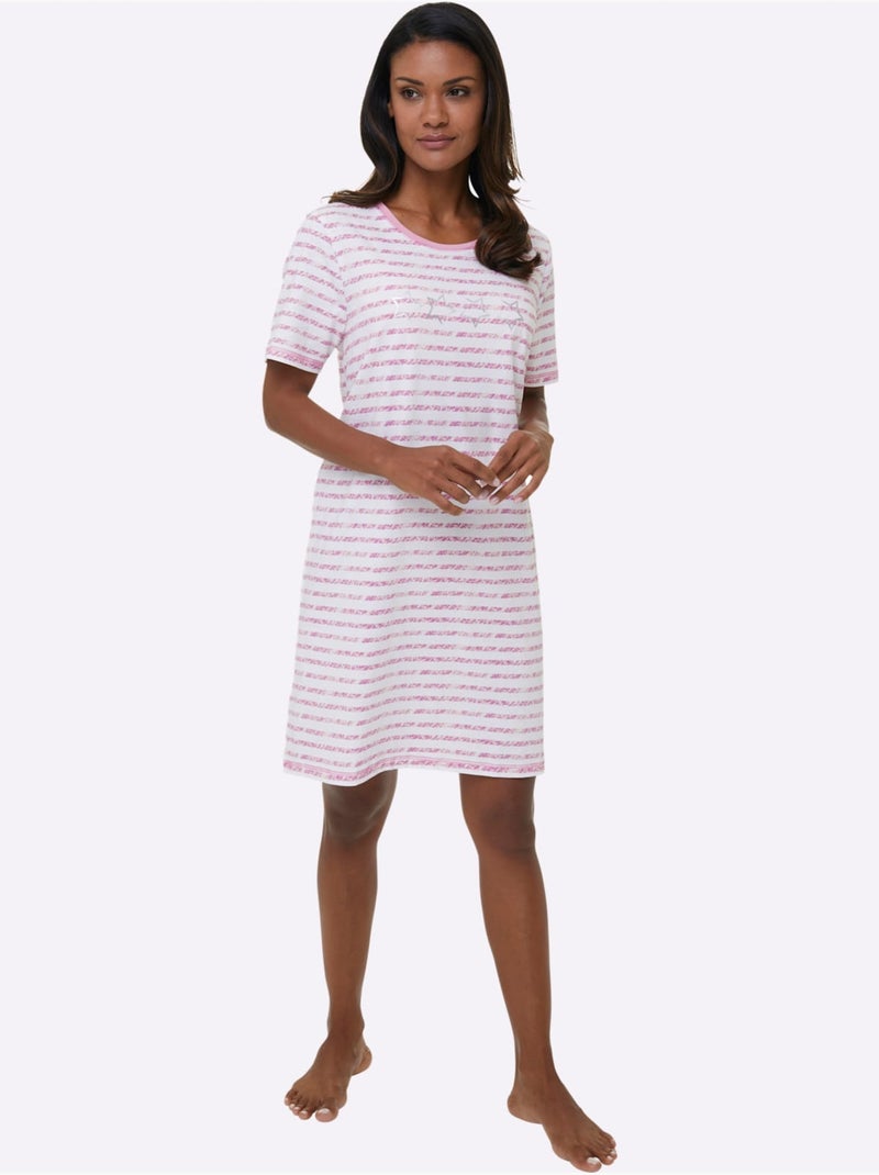 Lot de 2  - Chemises De Nuit Jersey Fin - Taille Standard - Witt Bruyère/Menthe - Kiabi