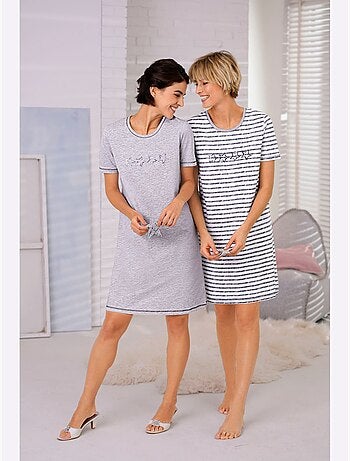 Lot de 2 - Chemises De Nuit Jersey Fin - Taille Standard - Witt