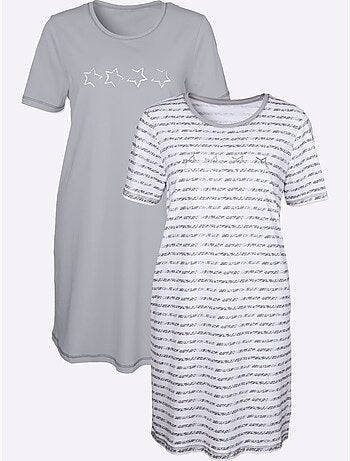 Lot de 2 - Chemises De Nuit Jersey Fin - Taille Standard - Witt