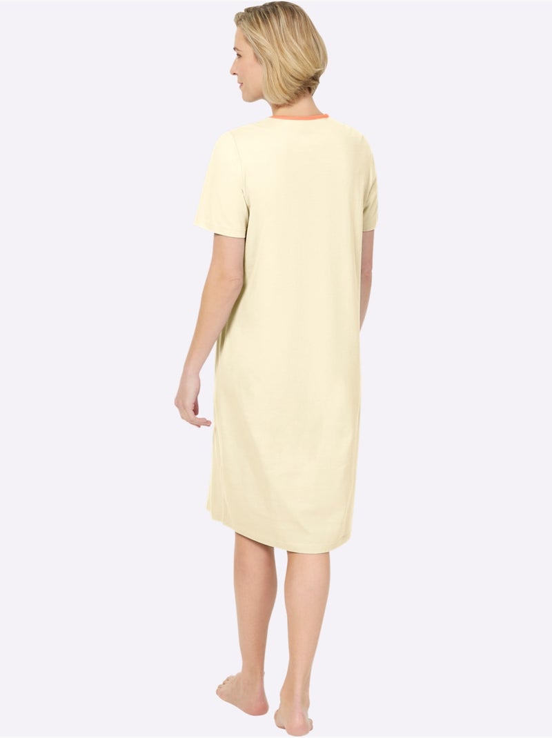 Lot de 2  - Chemises De Nuit Jersey Fin - Taille Standard - Witt Jaune - Kiabi