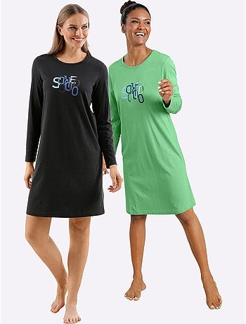 Lot de 2 - Chemises De Nuit Jersey Fin - Taille Standard - Witt