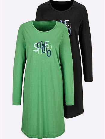 Lot de 2 - Chemises De Nuit Jersey Fin - Taille Standard - Witt